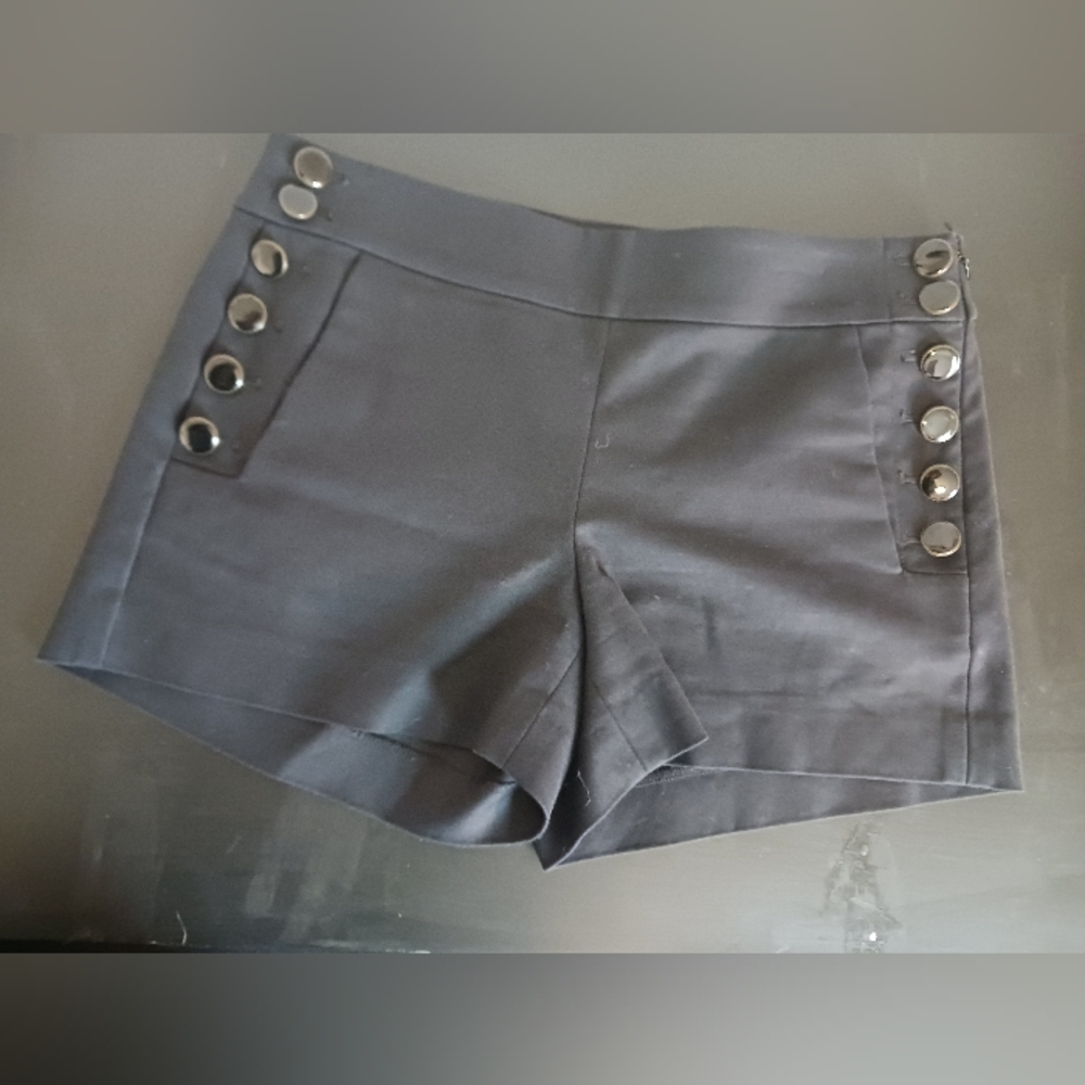 3/$20 DEAL LOFT High Waist Black Shorts with Button Detail